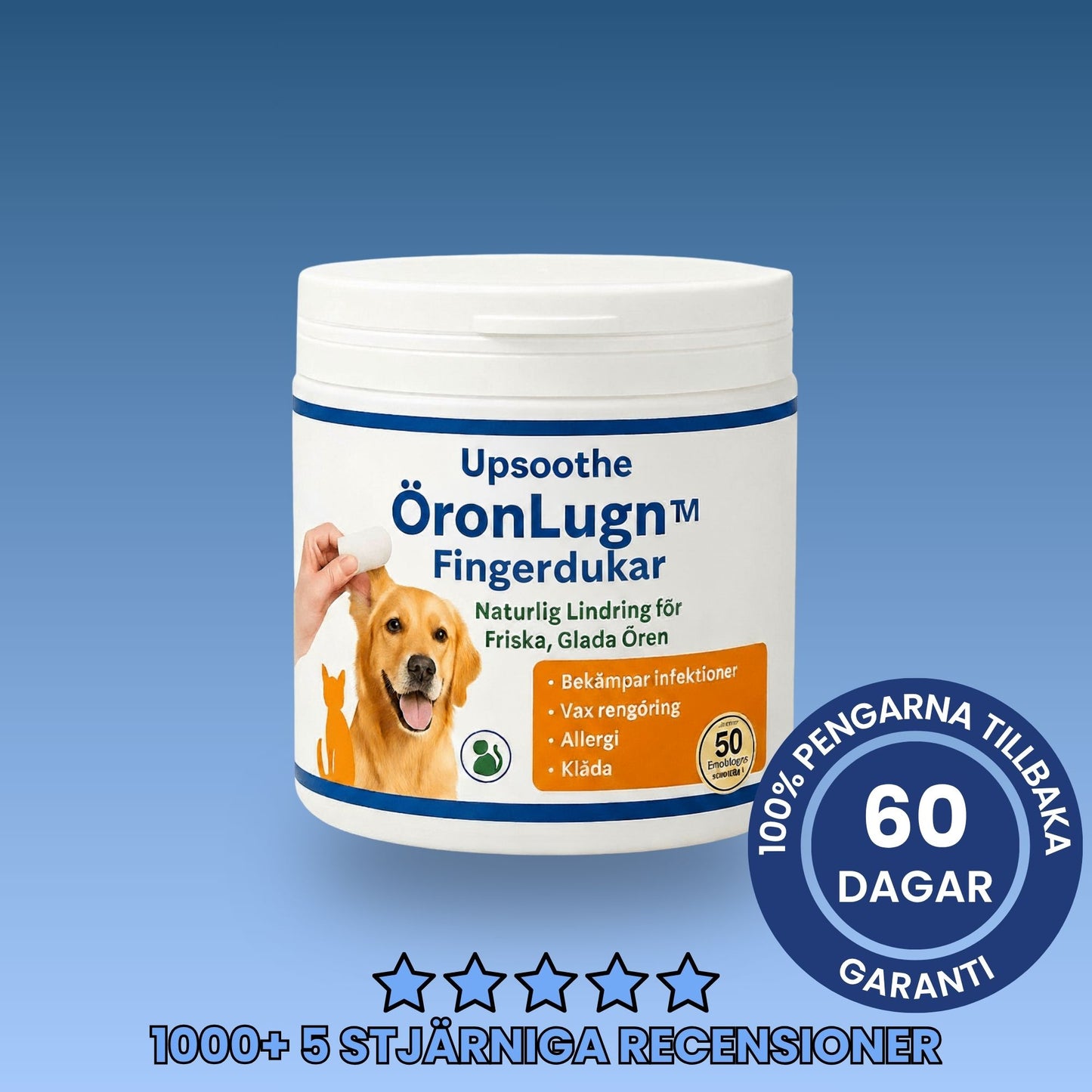 Fingerdukar för hund öronrengöring