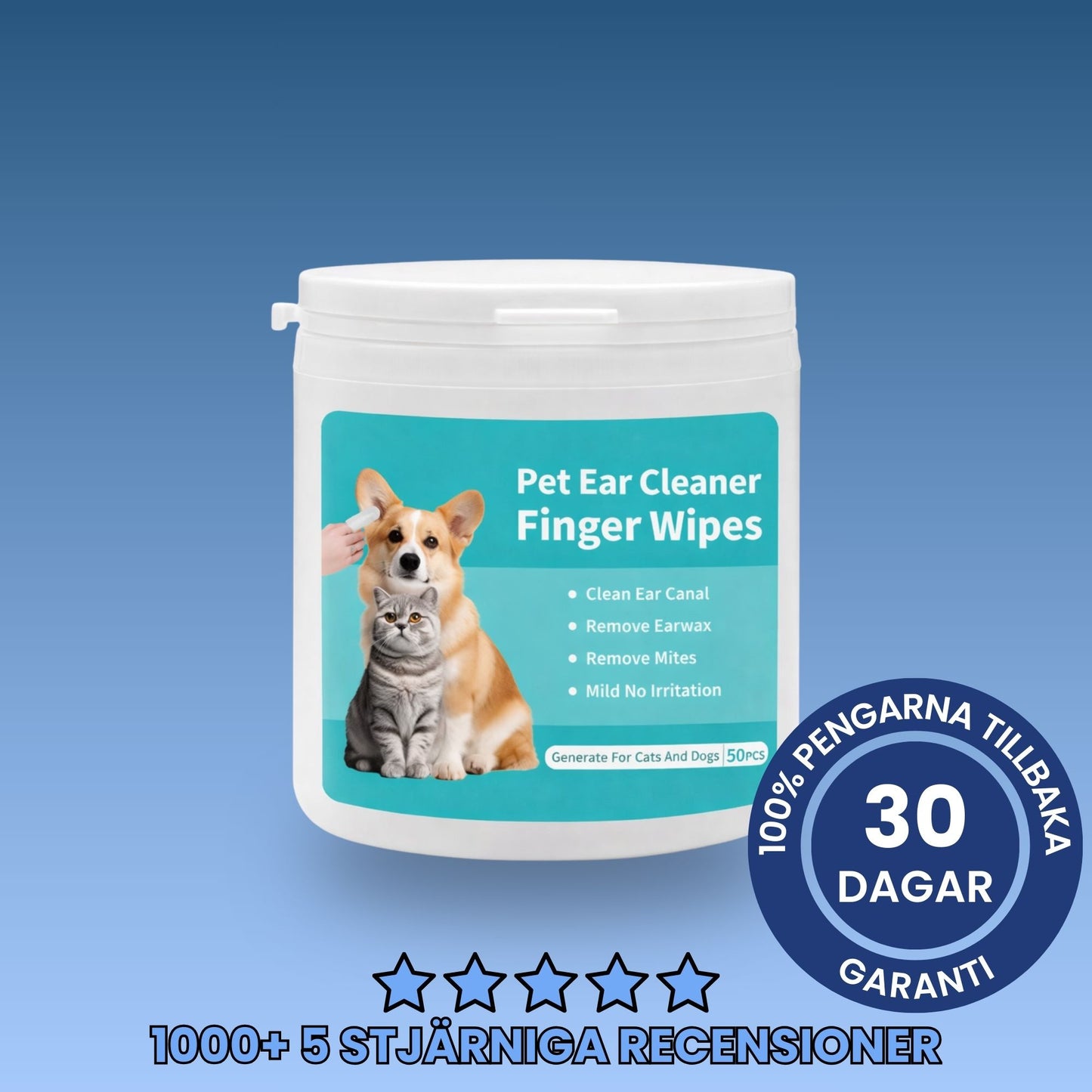 Fingerdukar för hund öronrengöring